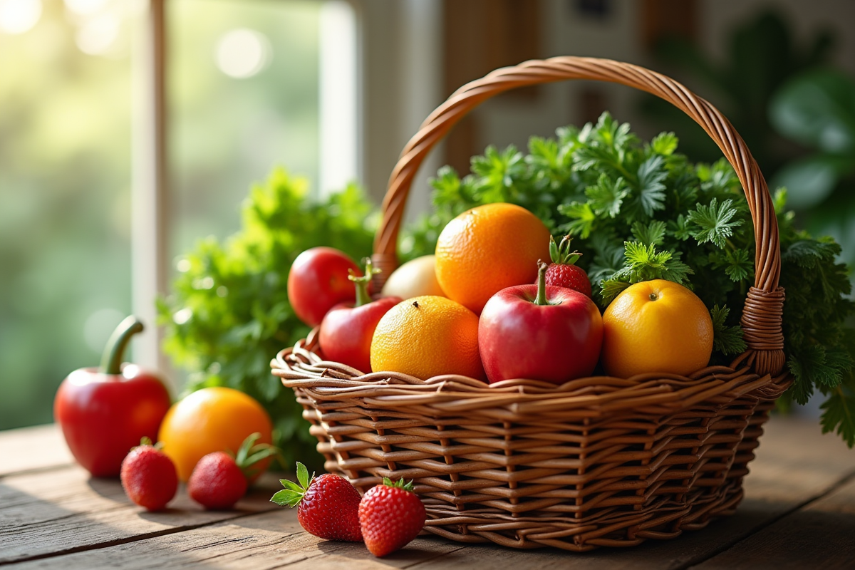 Conseils pour préserver la fraîcheur d’un panier de fruits et légumes